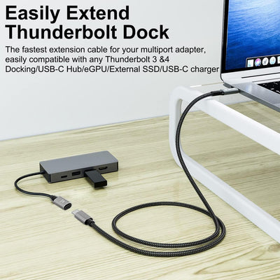 ChenYang CY USB4 USB-C-Verlängerungskabel Stecker auf Buchse 40 Gbit/s mit 100 W Aufladung und 8 K b