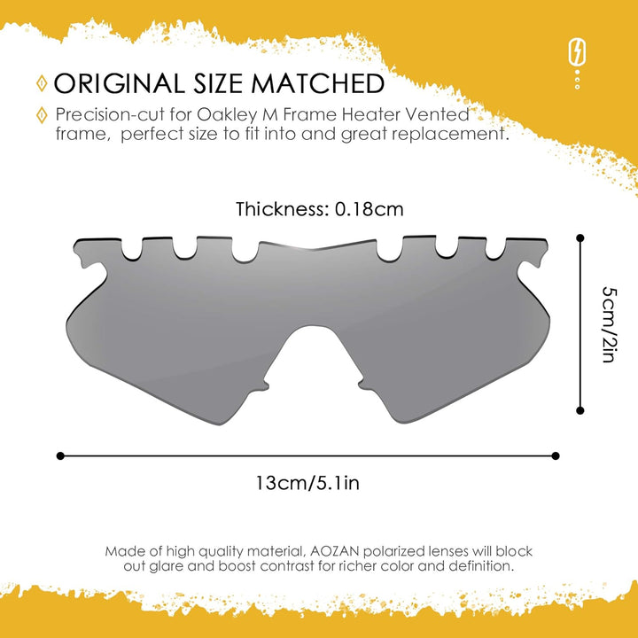 AOZAN ANSI Z87.1 Ersatzgläser kompatibel mit Oakley M Frame Heater belüftete Sonnenbrille Polarisier