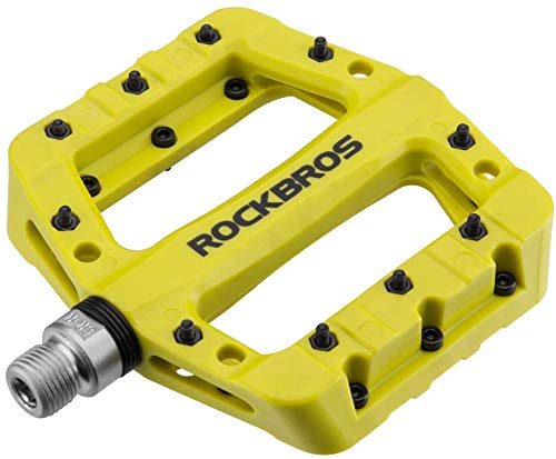 ROCKBROS Fahrradpedale Nylon Composite Flatpedale 9/16 MTB Pedale 3 Bearing rutschfest Wasserdicht A