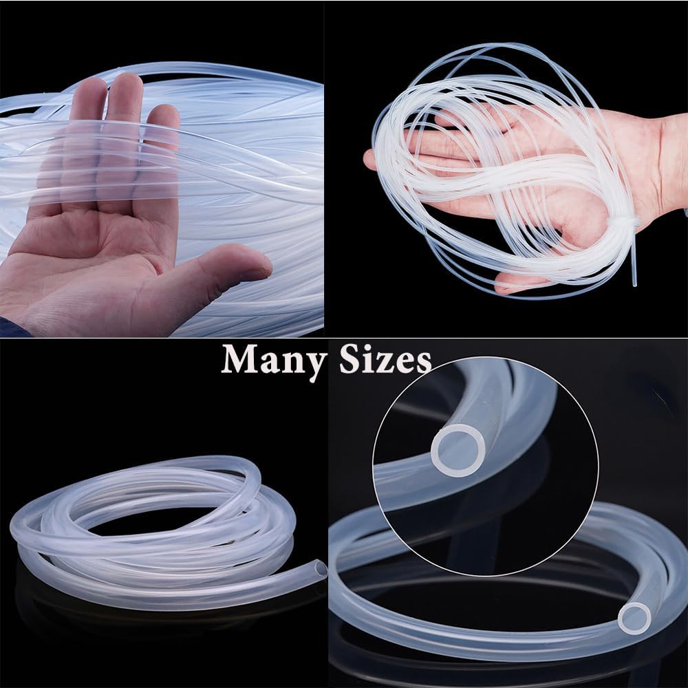 Stubotar Flexibler Silikonschlauch 0.5mm ID x OD 2mm Wandstärke 0.75mm Transparente Wasserleitung 50