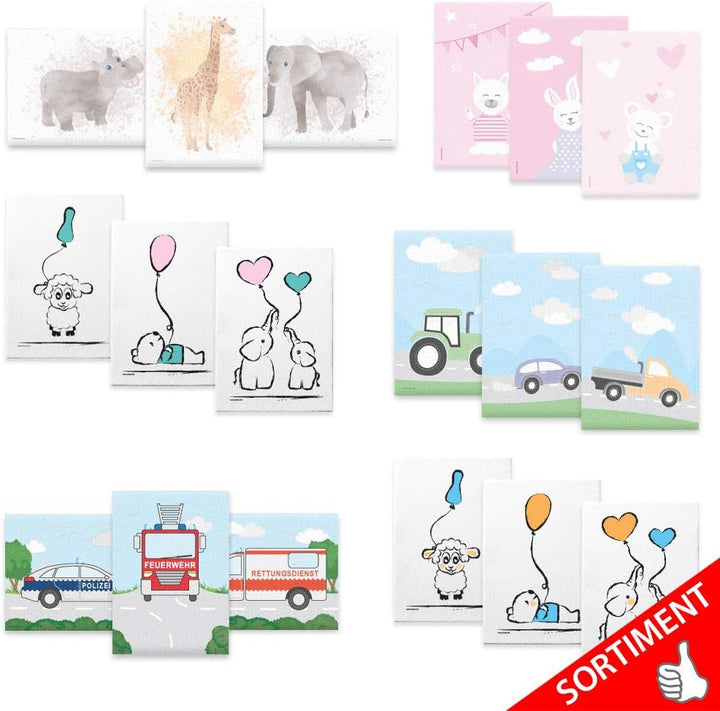 PRICARO Leinwand "Tier-Harmonie", 20 x 30 cm, 3er Set