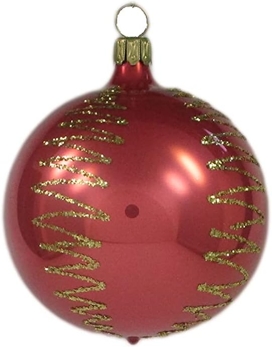 Thüringer Christbaumschmuck Exclusiv ROSA Creme Mix 8cm Handarbeit Germany 12er Set rosa Champagner