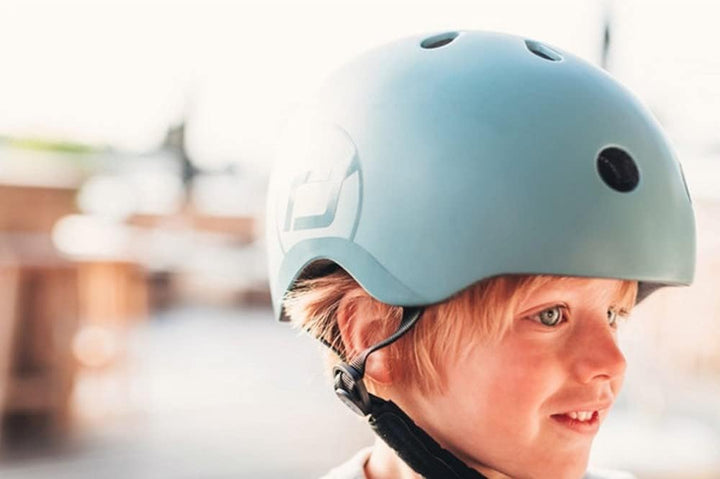 Scoot and Ride Helm XS Groen met Lijntjes