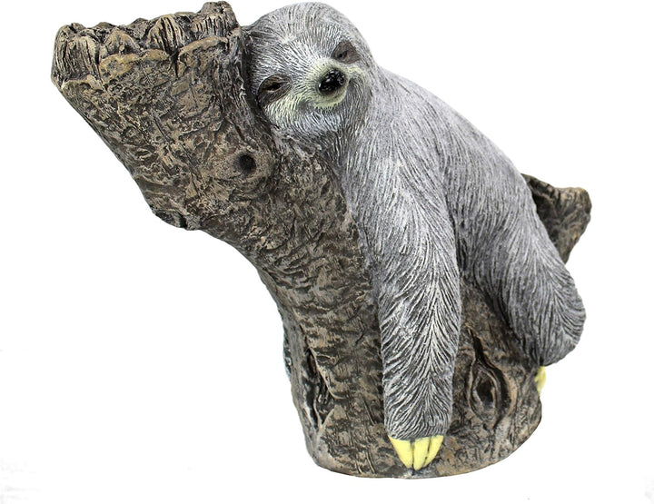DARO DEKO Tier Figur in Stein-Optik Faultier auf Baumstamm bepflanzbar 50 x 38cm, Faultier auf Baums