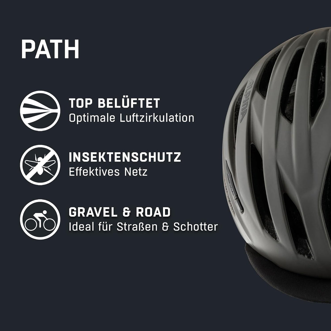 ALPINA Path Helm grau 51-56 cm, 51-56 cm
