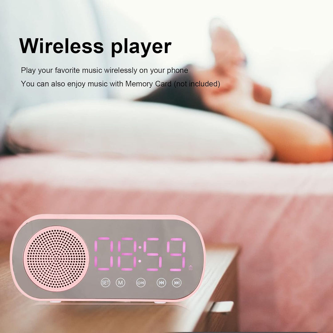 PUSOKEI Digitaler Wecker mit Bluetooth-Lautsprecher, UKW-Radio-Digitaluhr, Kabelloser HiFi-Wiedergab