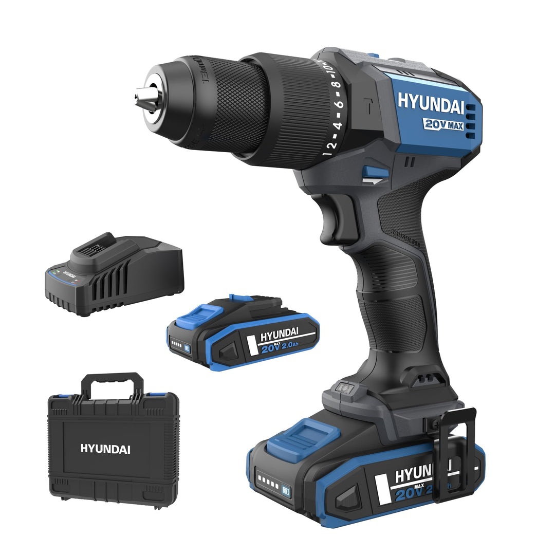 HYUNDAI Akku-Schlagbohrschrauber HD20X-60-2A2 | 20V, bürstenloser Motor, 60 Nm, 13mm Metallbohrfutte