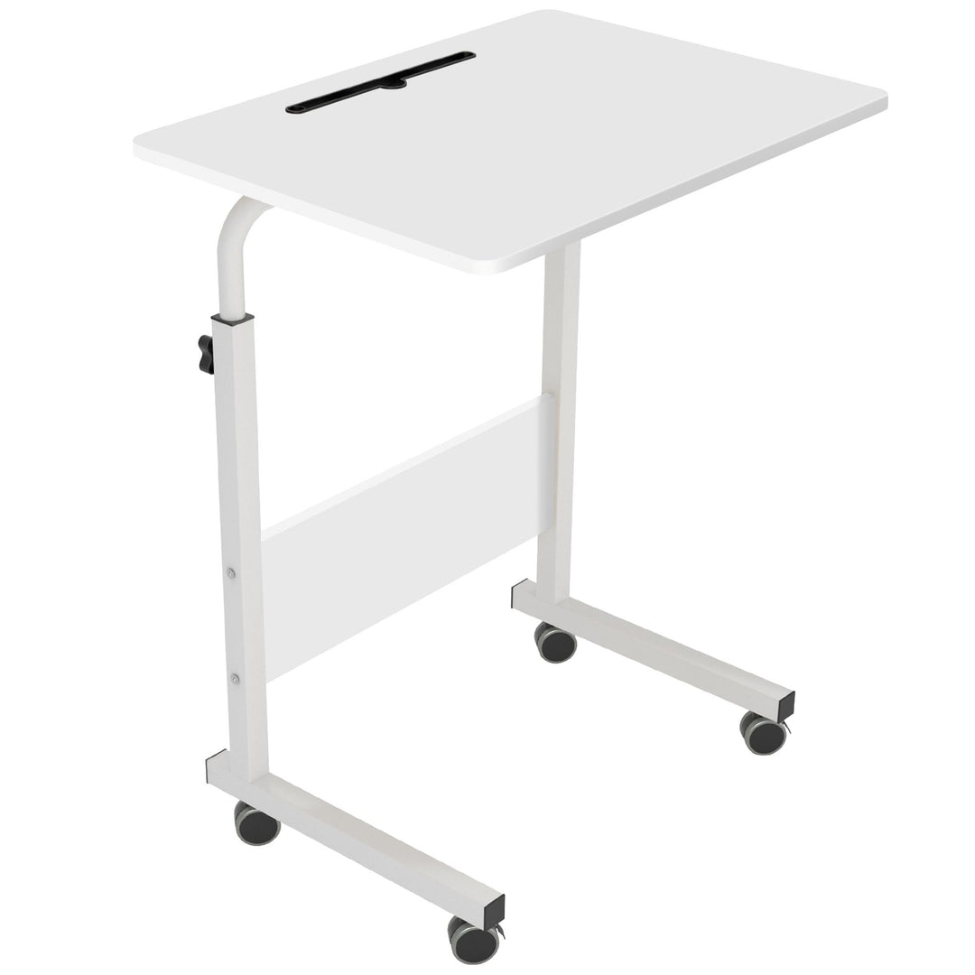 soges Computertisch Laptoptisch höhenverstellbar PC-Tisch mit Rollen, Oberfläche mit Einschnitt als