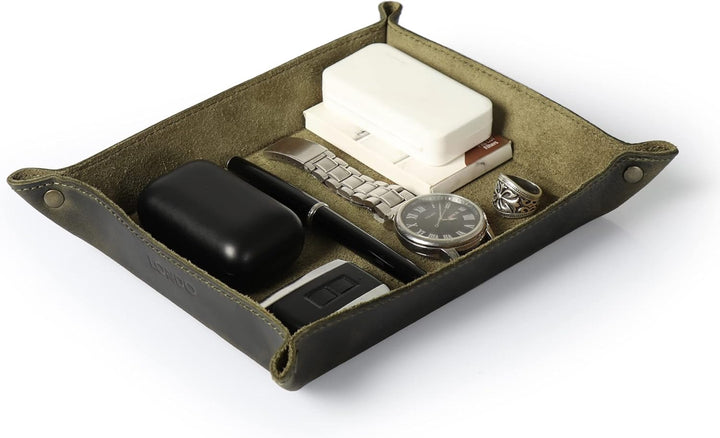 Londo Echtleder Leder Taschenleerer - Vide Poche - Ledertablett Organizer, Praktische Aufbewahrungsb