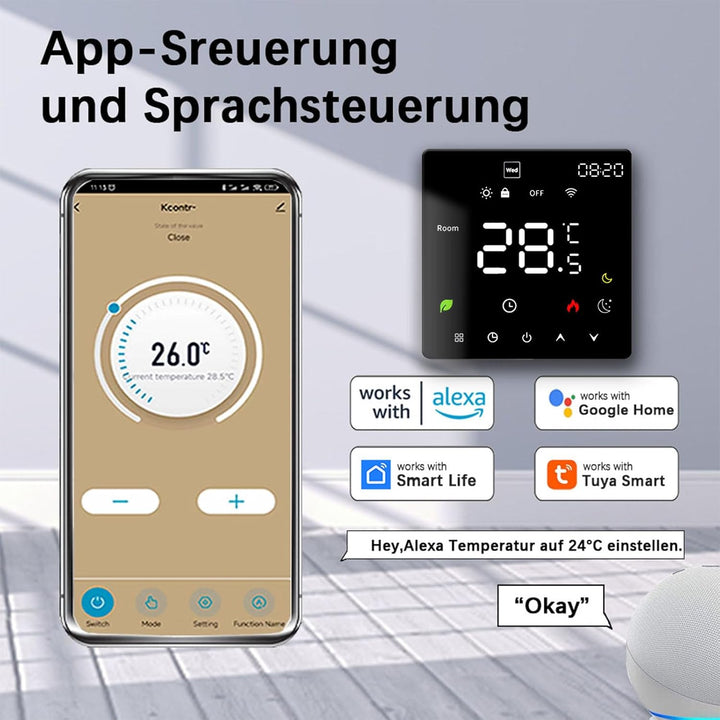 WiFi Thermostat Fussbodenheizung Für Wasser Fussbodenheizung, Programmierbar Raumthermostat, Thermos