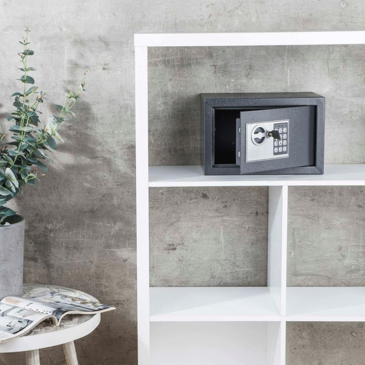 Haushalt International Safe mit Elektronik Zahlenschloss und Schlüssel Tresor schwarz 31 x 20 x 20 c