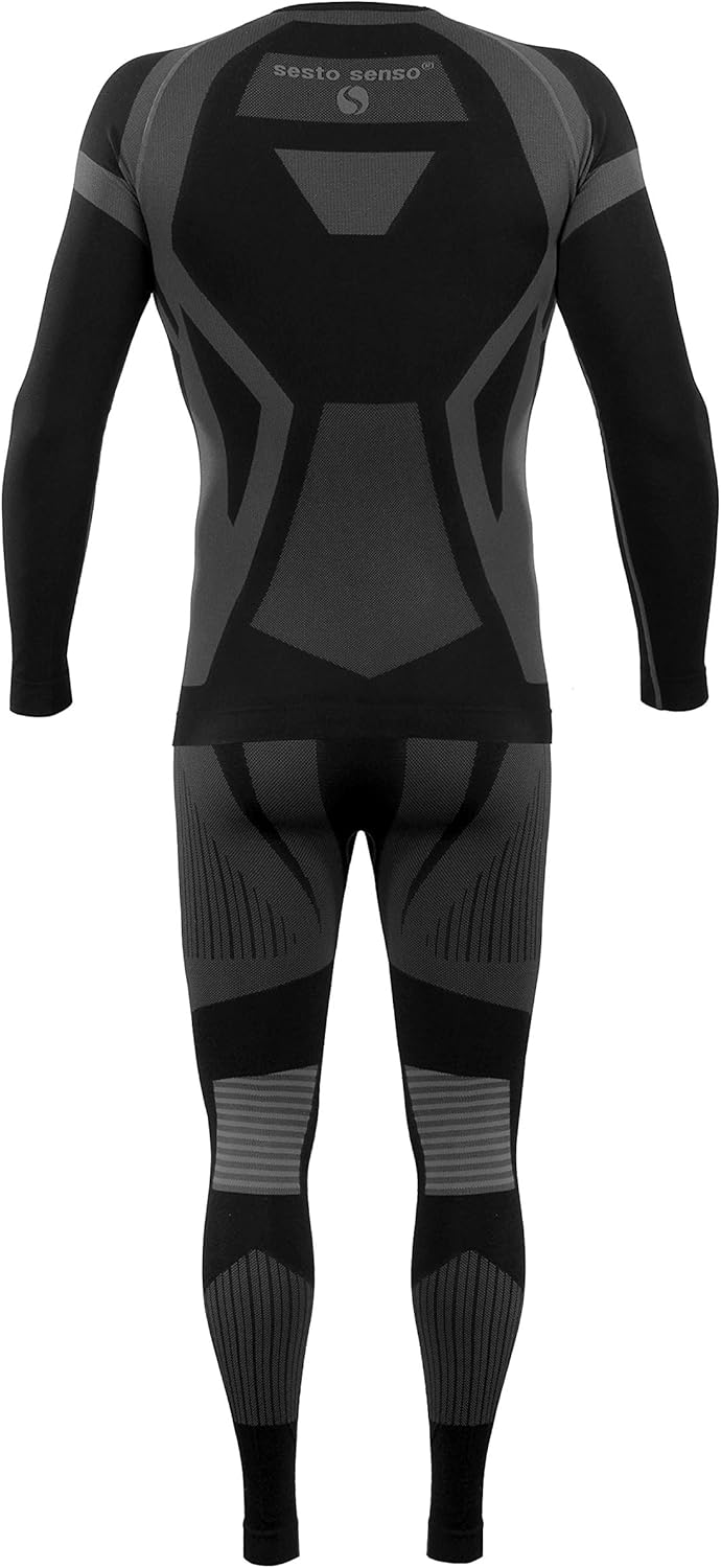 sesto senso Herren Funktionsunterwäsche Set Langarmhemd Leggings Schnelltrocknend Skiunterwäsche XXL