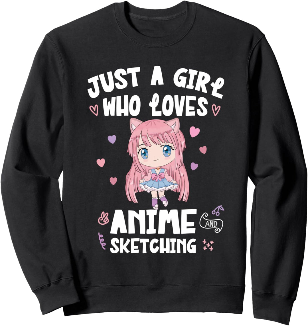 Nur ein Mädchen, das Anime und Sketching Cute Kawaii Shirt Sweatshirt