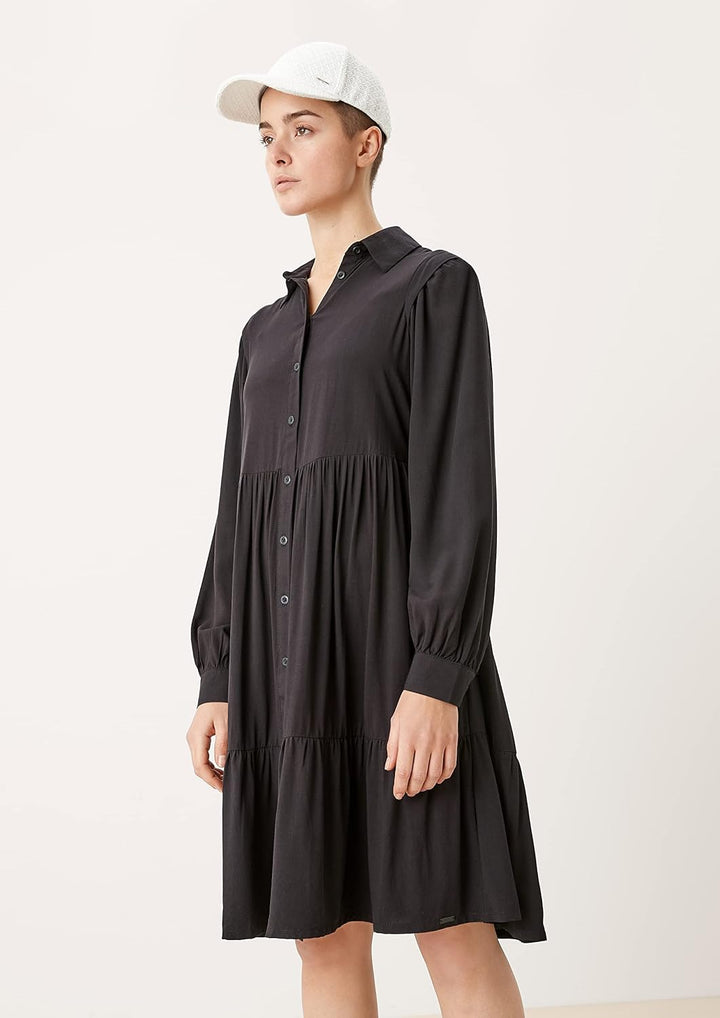 Q/S designed by - s.Oliver Damen Kleid Kurz Regular Fit Dress 36 Grau/Schwarz, 36 Grau/Schwarz