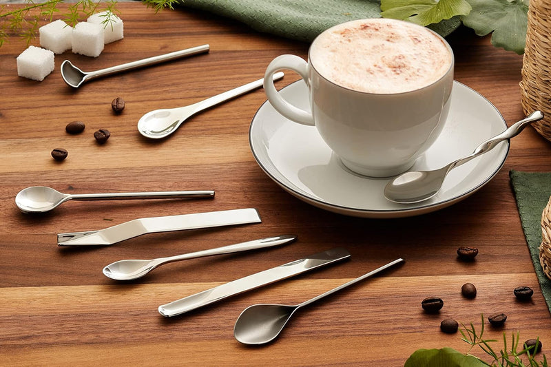 Alessi Il caffè/tè Alessi MSPOONSET - Set Bestehend aus 8 Kaffeelöffeln aus Edelstahl 18/10 Glänzend