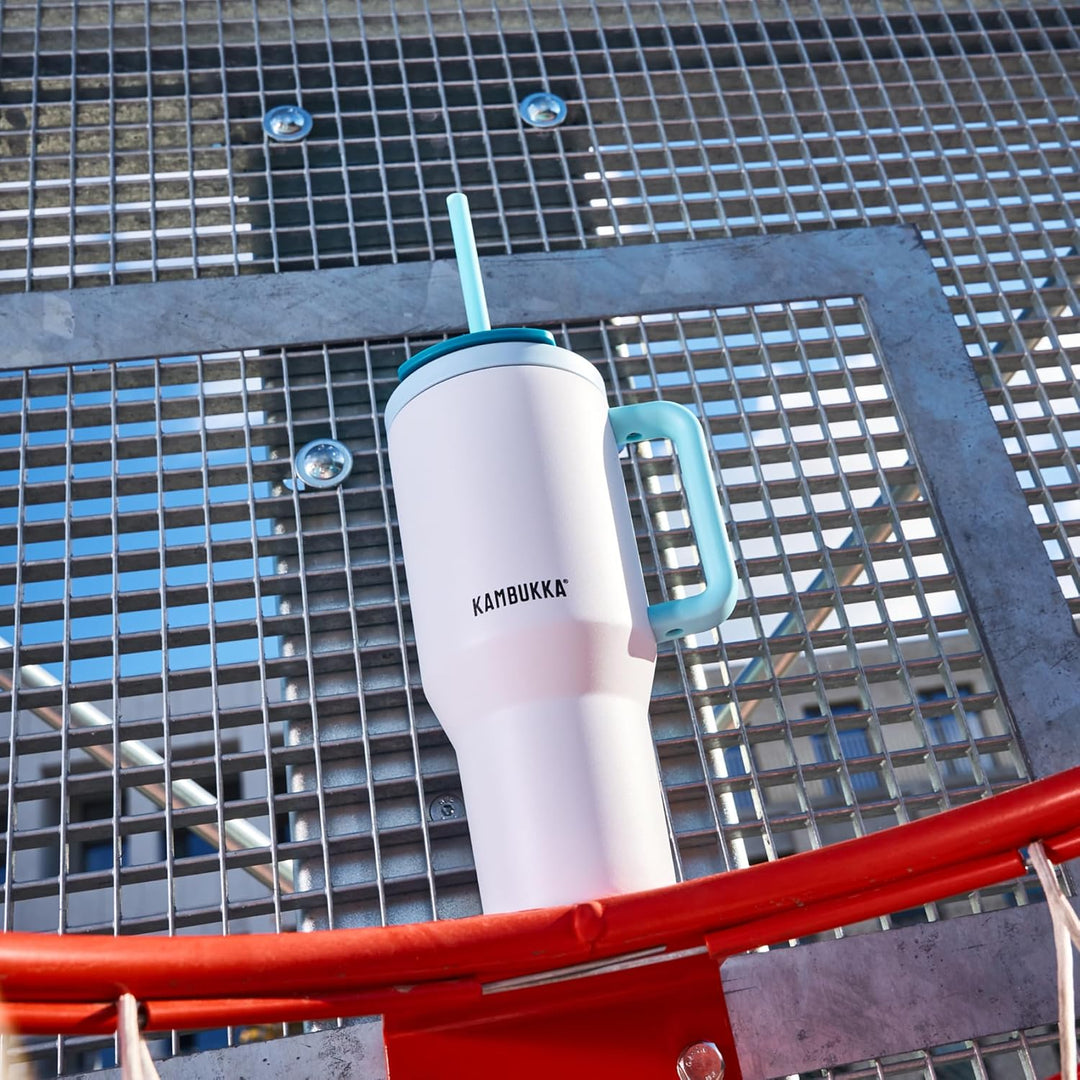 Kambukka Rio Thermobecher mit Henkel, 900 ml, Frosty Coconut, Deckel mit Verschluss Frostige Kokosnu