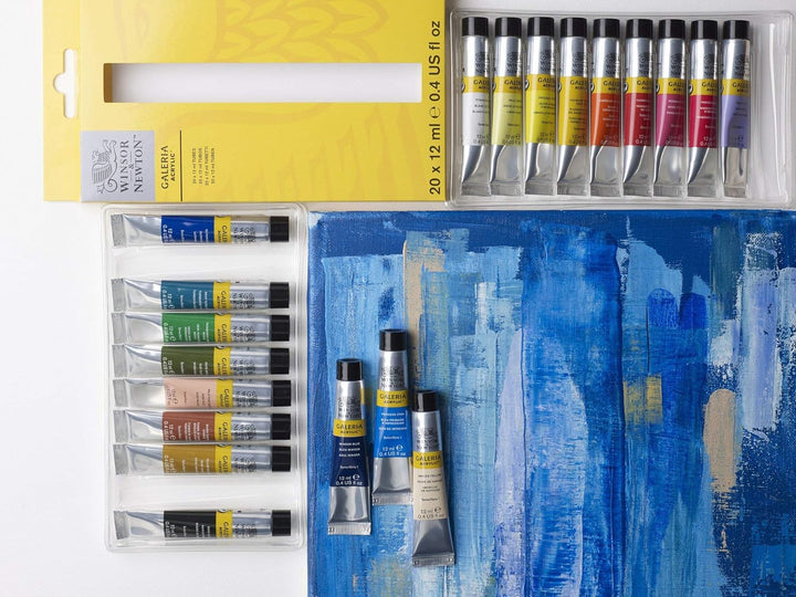 Winsor & Newton 2190606 Galeria Acrylfarben Set, Mehrfarbig, 20 Farben Starterset, 240 Milliliter Ga