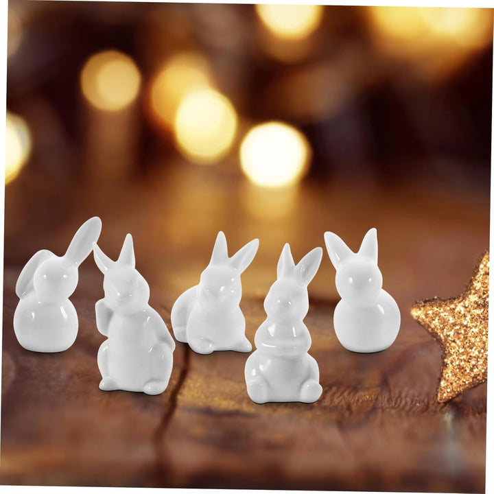 5st Kaninchen Aus Keramik Heimzubehör Strumpf Stuffer Leckereien Klein Miniatur-hase Häschen-statue
