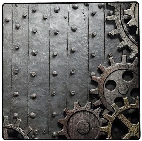 Immersion Spielunterlage, Schreibtischunterlage, Allzweckmatte, Motiv: Rusty Gear, 76x76cm 2009766