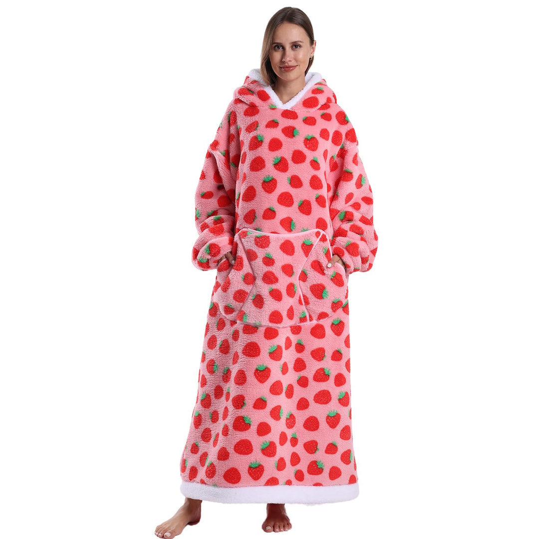 Ultra Weiche Hoodie Decke mit Ärmeln Warme Flanell Decke zum Anziehen für Zuhause Sofa und Bett, Kus