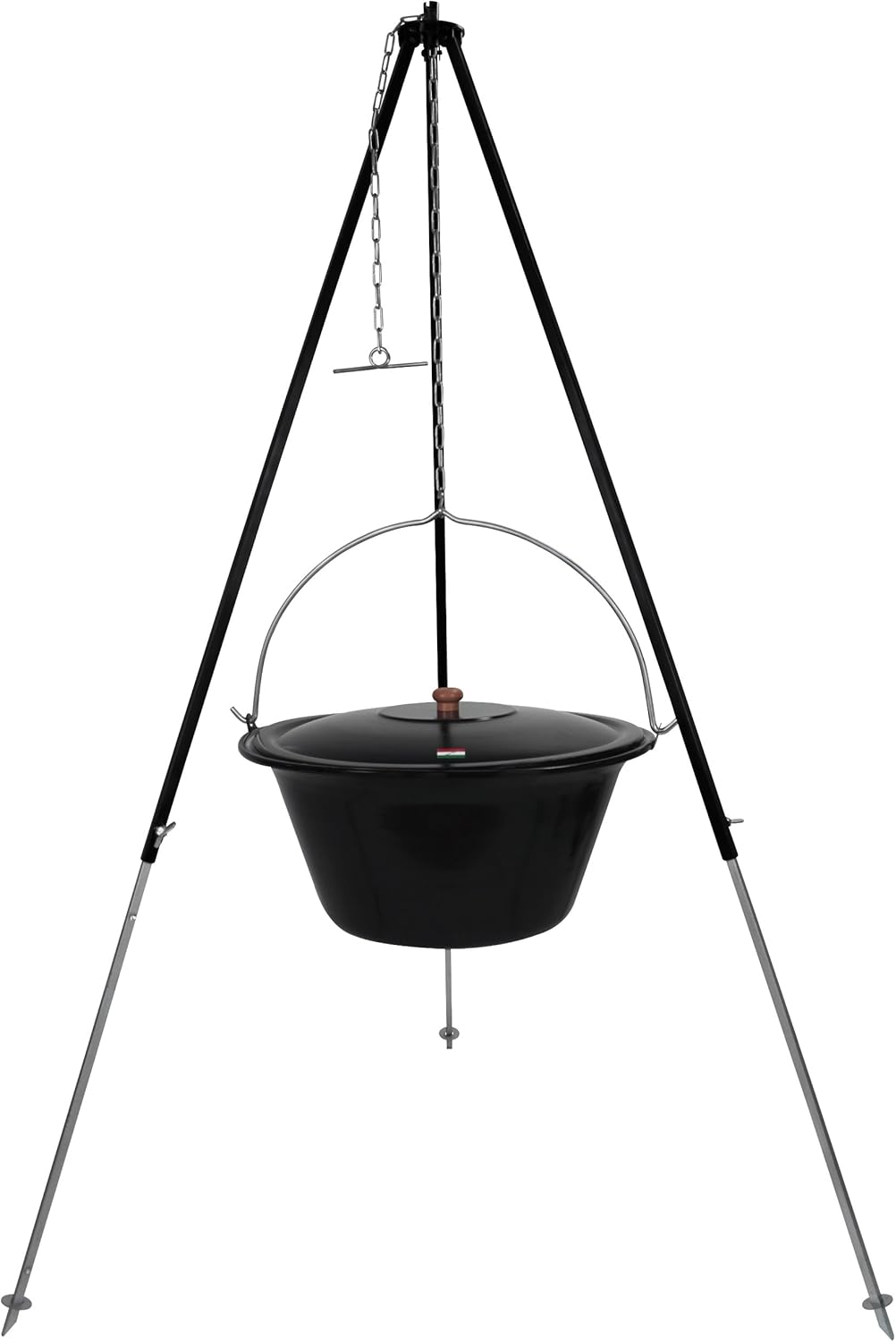 Gulaschkessel Gulaschtopf Set 30 Liter emailliert mit Deckel und Teleskop Dreibein 180 cm durch Kett