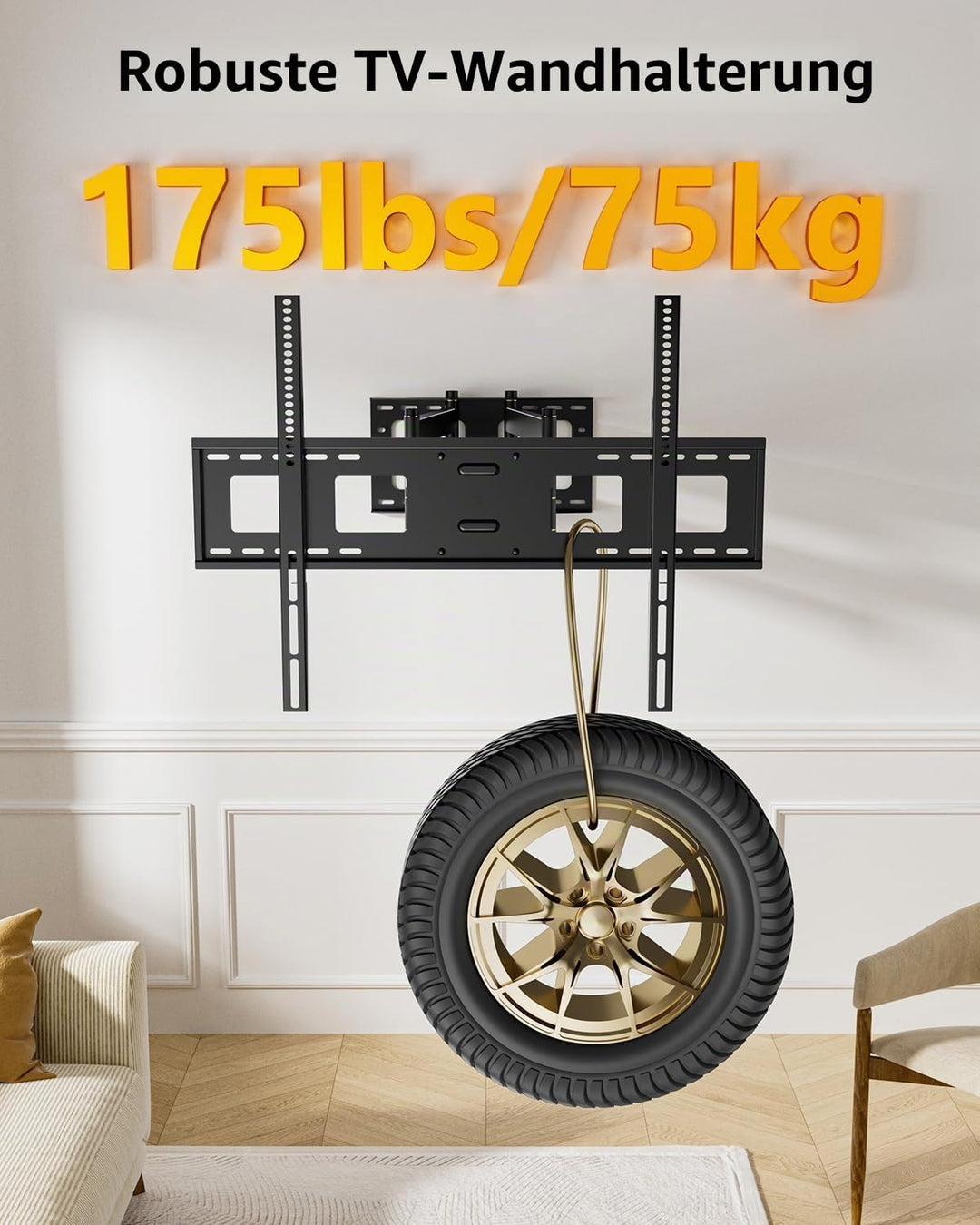 TV Wandhalterung mit 1080 mm Extra Langem Gelenkarm, Fernseher Halterung Schwenkbar für 50-100 Zoll