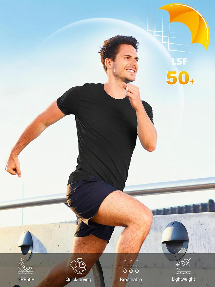 UV Schutz Tshirt Herren 3 Pack UPF 50+ Sonnenschutz Functional Sleeve Schwimmen T-Shirts Rash Guard