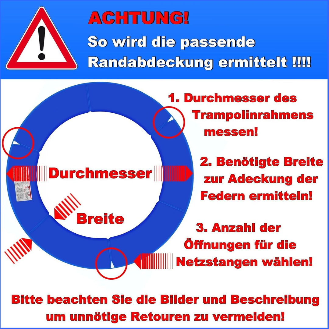 Baunsal® Trampolin Randabdeckung Ø 183 244 250 275 300 305 335 366 370 396 400 427 430 457 460 487 4