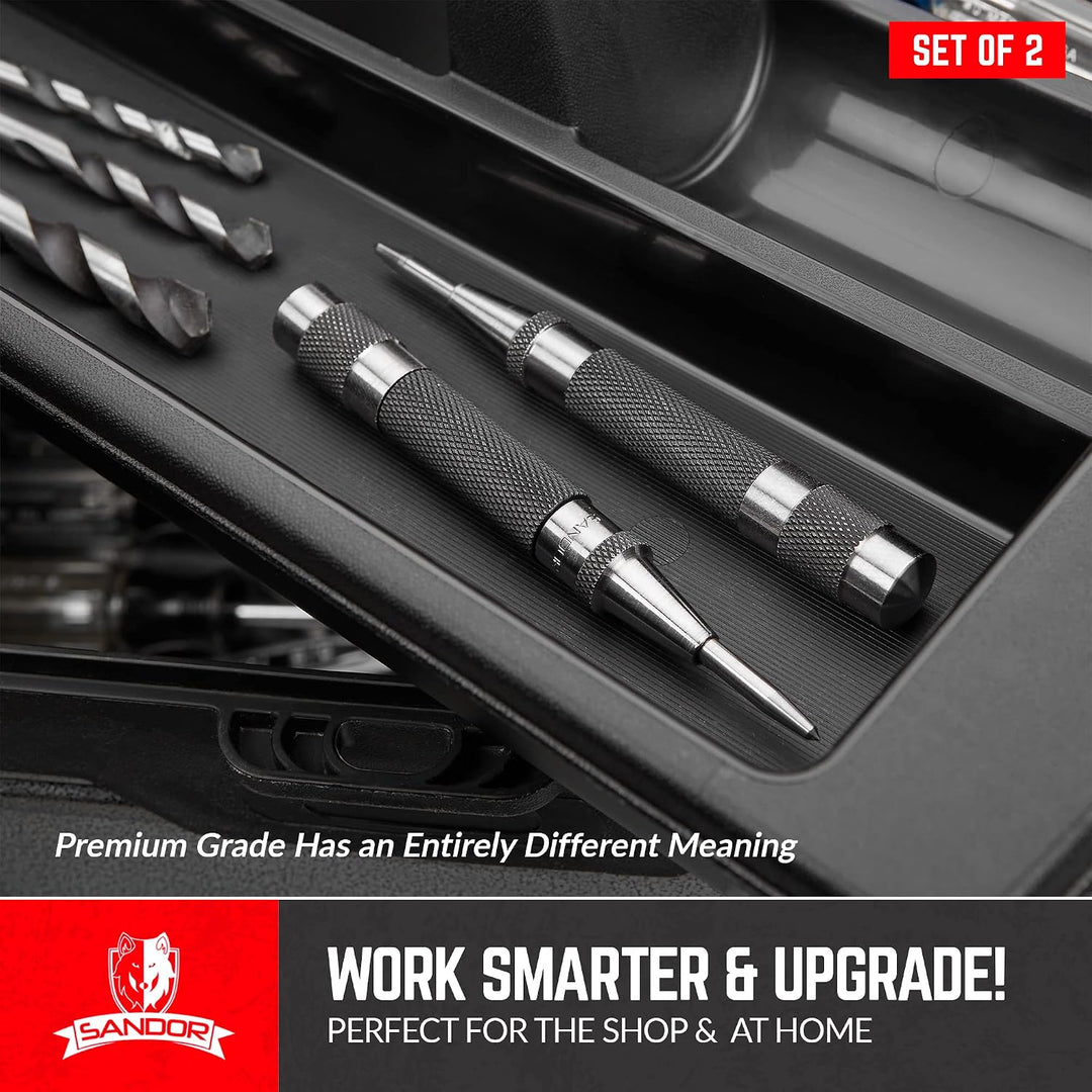 Robuster automatischer Körner mit gehärtetem Stahl – 2 Stück, Premium-Universal-Metall-Handwerkzeug