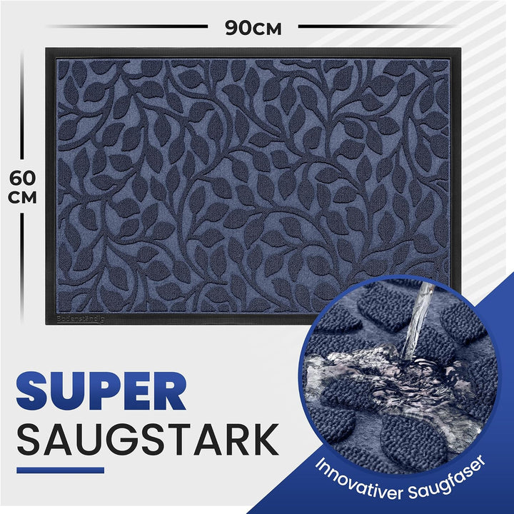 Bodenständig® Fussmatte aussen - rutschfest &amp; saugstark - Fussabtreter blau | Rillensystem 2.0 - Fus