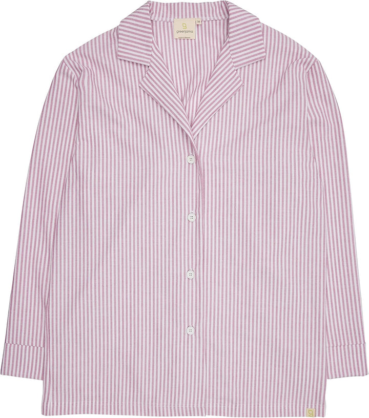 greenjama Damen Pyjama-Hemd, GOTS-Zertifiziert Pyjamaoberteil 44 Grape, 44 Grape