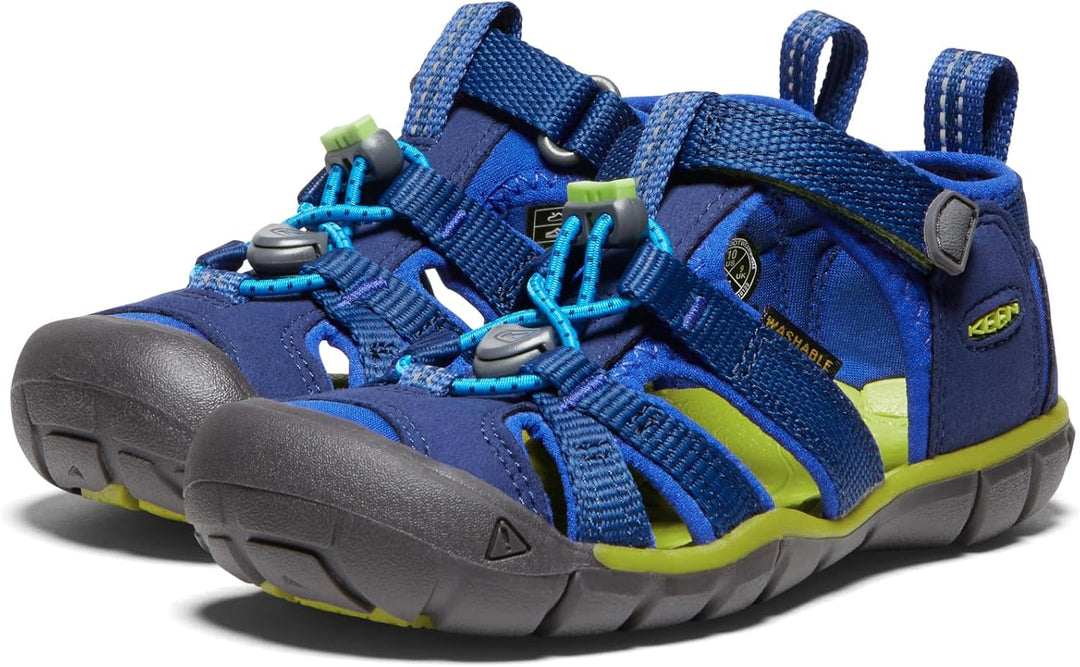 Keen Unisex-Kinder Seacamp Ii Cnx Sandalen Trekking-& Wanderschuhe 34 EU Blue Depths Chartreuse, 34