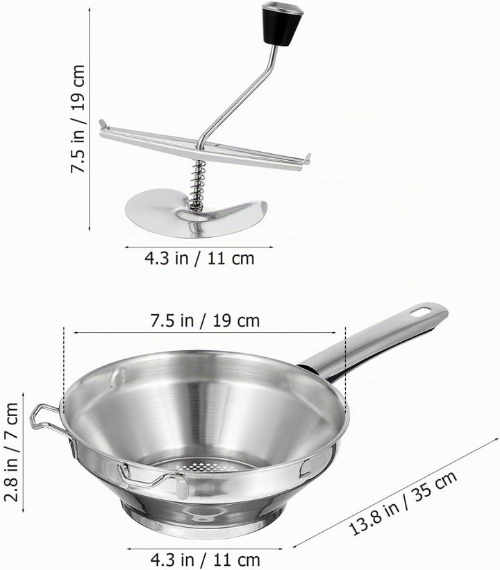 Amosfun Edelstahl Kartoffelpresse Manuelle Kartoffelquetsche Mit Ergonomischer Kurbel FüR Cremiges K