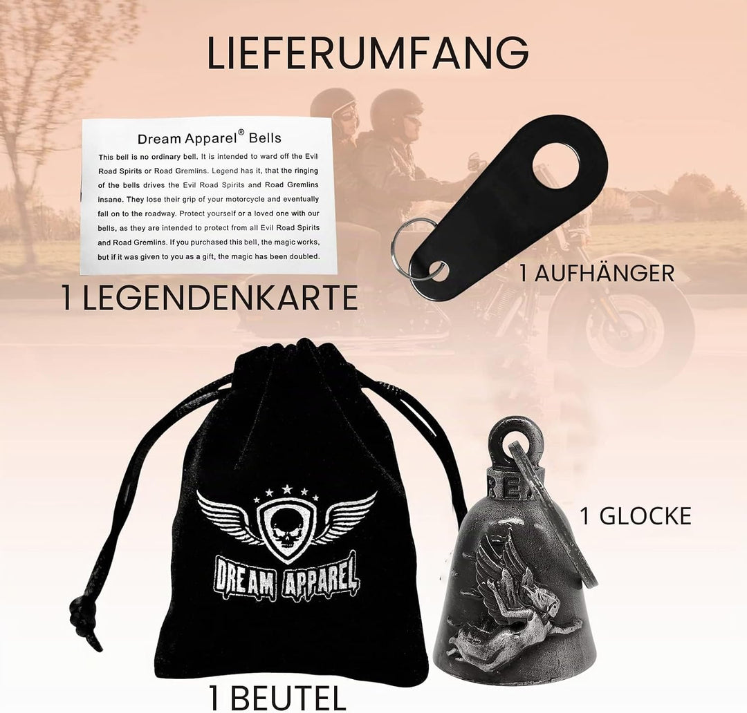 Bunte Motorradklingel mit Aufhänger für Biker, Glücksbringer, Biker-Glocken und Motorradzubehör, Sch