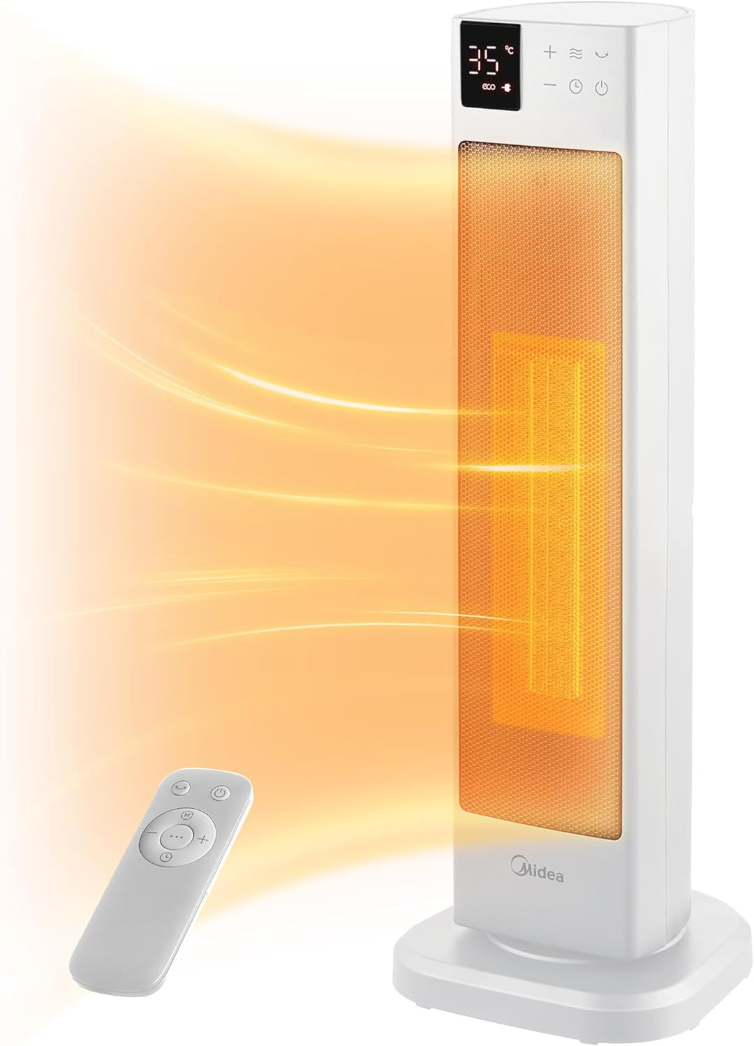 Midea NTH20-22ER(WH) Heizlüfter Energiesparend Leise mit Fernbedienung,PTC 2000 Watt Keramik Heizlüf