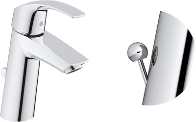 GROHE Eurosmart | Badarmatur - Waschtischarmatur | mit Zugstange, M-Size | 2339310E, Chrom M mit Zug