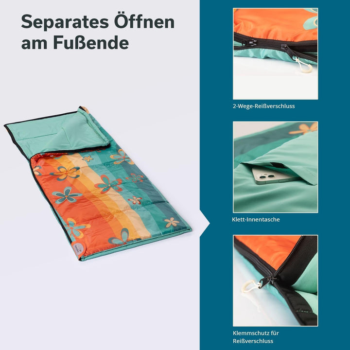 Skandika Deckenschlafsack Sovro | Schlafsack Outdoor für Erwachsene, 3 Jahreszeiten, als Doppelschla
