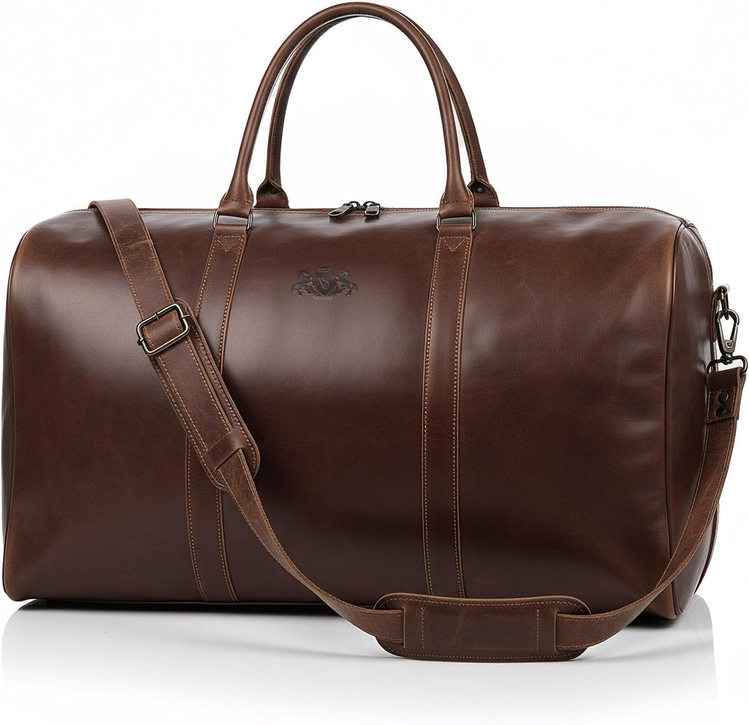 SID & VAIN XL Reisetasche Chester aus Premium Leder I Sporttasche gross XXL gross für Herren I Weeke