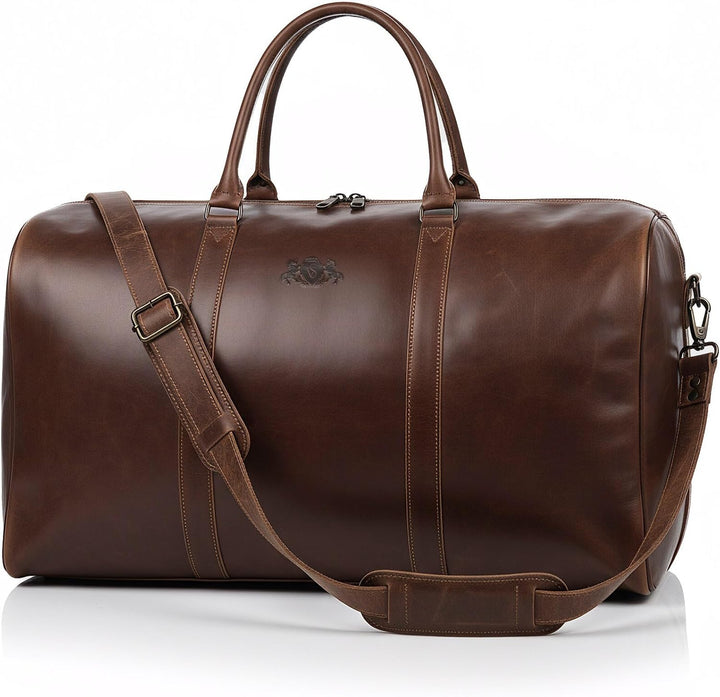 SID & VAIN XL Reisetasche Chester aus Premium Leder I Sporttasche gross XXL gross für Herren I Weeke