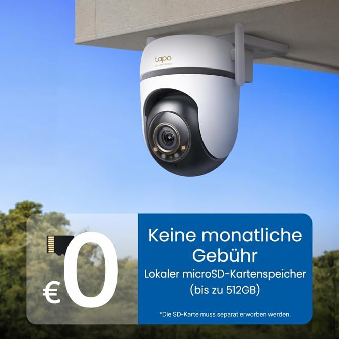 Tapo C530WS 360° Überwachungskamera Aussen, 3K 5MP, Starlight Farbe Nachtsicht, KI-Erkennung, Bewegu