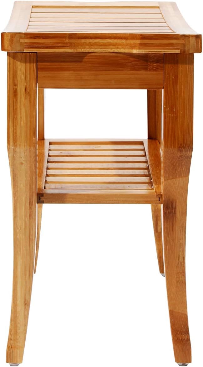 soges Badhocker Badezimmerhocker Massivholzhocker Rutschfester wasserdichter Duschhocker 2 Etagen,KS