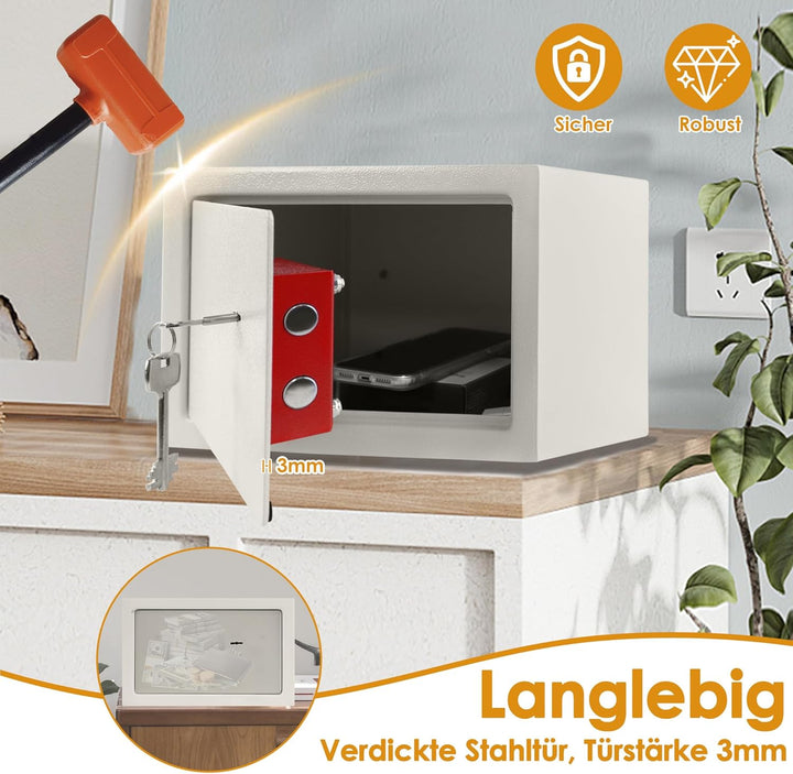 ACXIN Tresor Safe für zuhause Möbeltresor mit Schlüssel Wandtresor mit 2 x Schlüssel und Befestigung