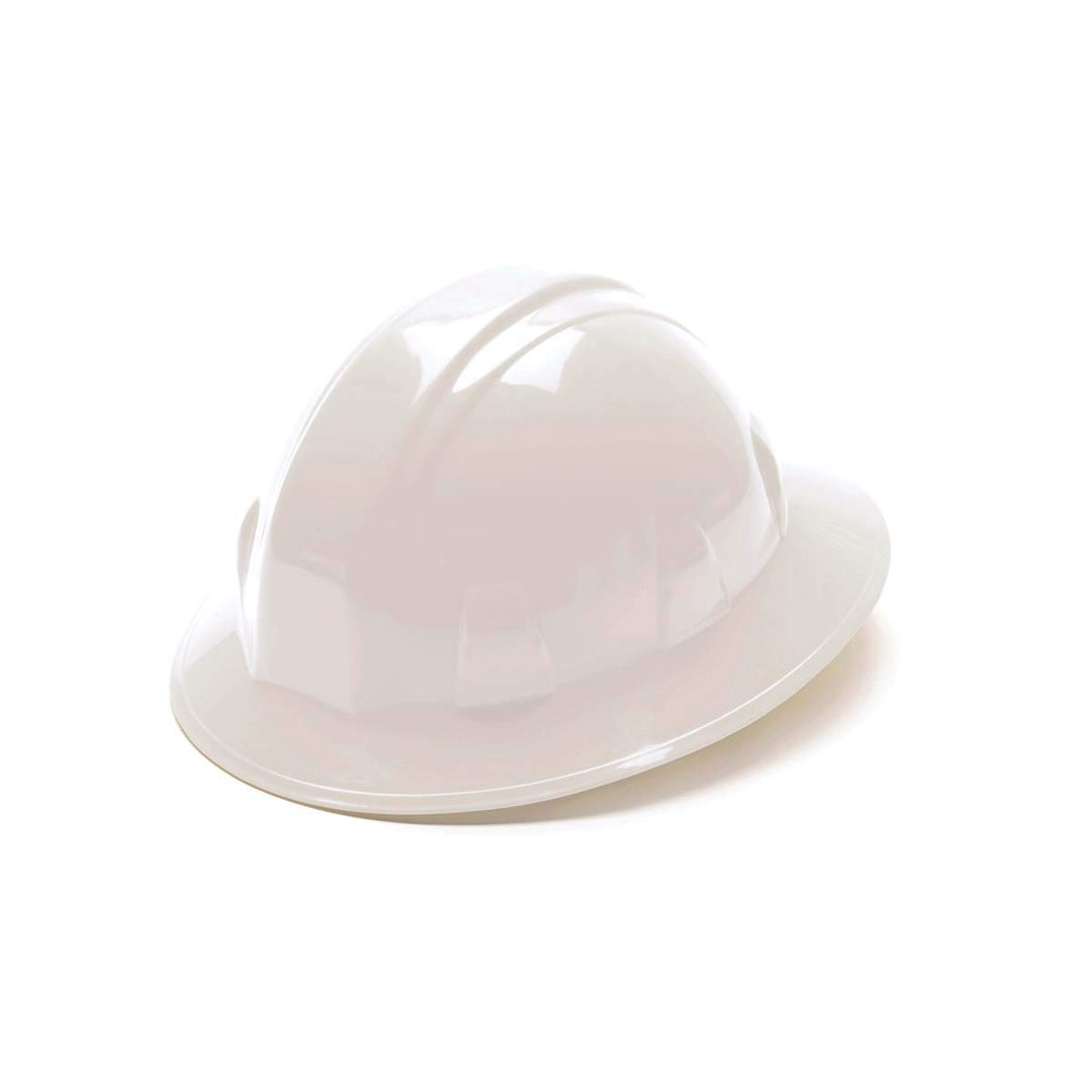 Pyramex SL Series Full Brim Hard Hat 4-Point Ratchet Suspension Weiss Standard, Wei&amp;