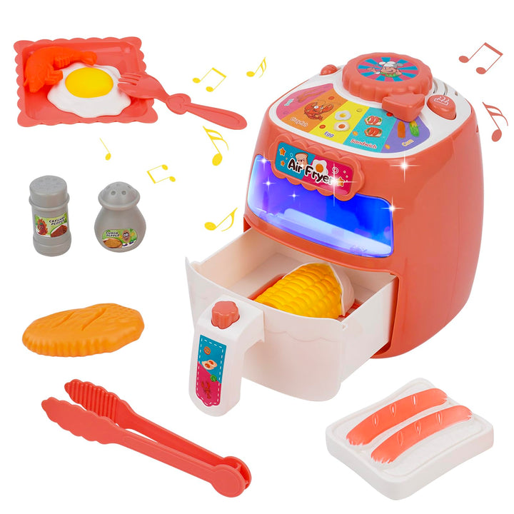 Heissluftfritteuse Spielzeug, Kinder Luftfritteusen Set, Pretend Play Air Fryer Spielzeug, Realistis