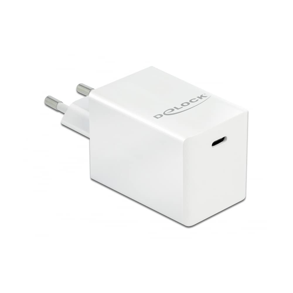 Delock USB Ladegerät 1x USB Type-C PD 3.0 kompakt mit 60W für Mobile Geräte (Überlastungsschutz, Übe