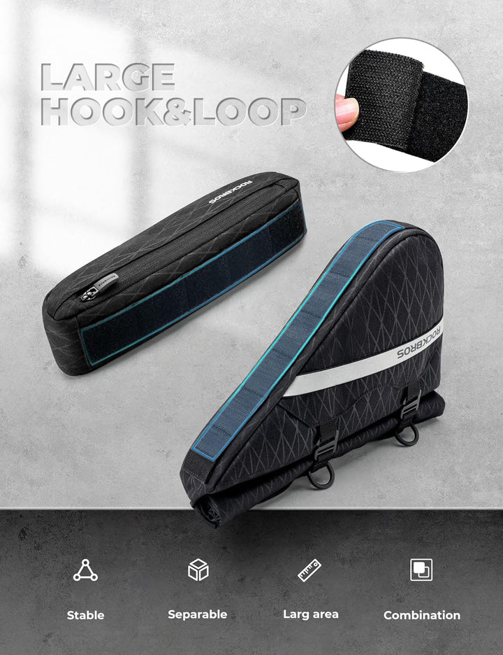 ROCKBROS Fahrradtasche Set 2-in-1 Abnehmbare Dreiecktasche Lenkertasche Rahmentasche Triangeltasche