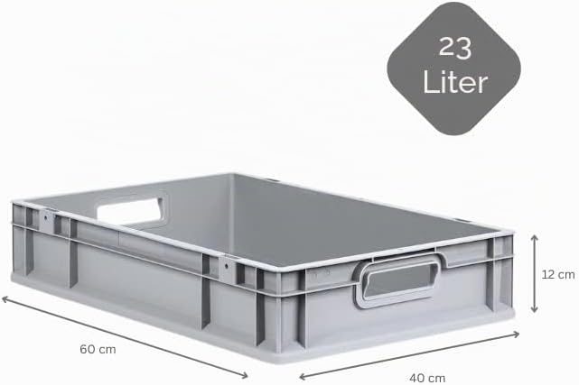 PROREGAL SuperSparSet 5x Eurobox NextGen Grip | HxBxT 12x40x60cm | 23 Liter | Griffe offen | Glatter