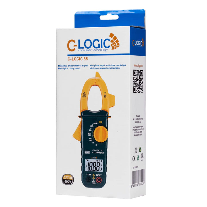 C-LOGIC 85 Digitale Stromzange Spannung AC/DC 600V Strom AC 400A Widerstand 2kΩ 2000 Zählungen Backe