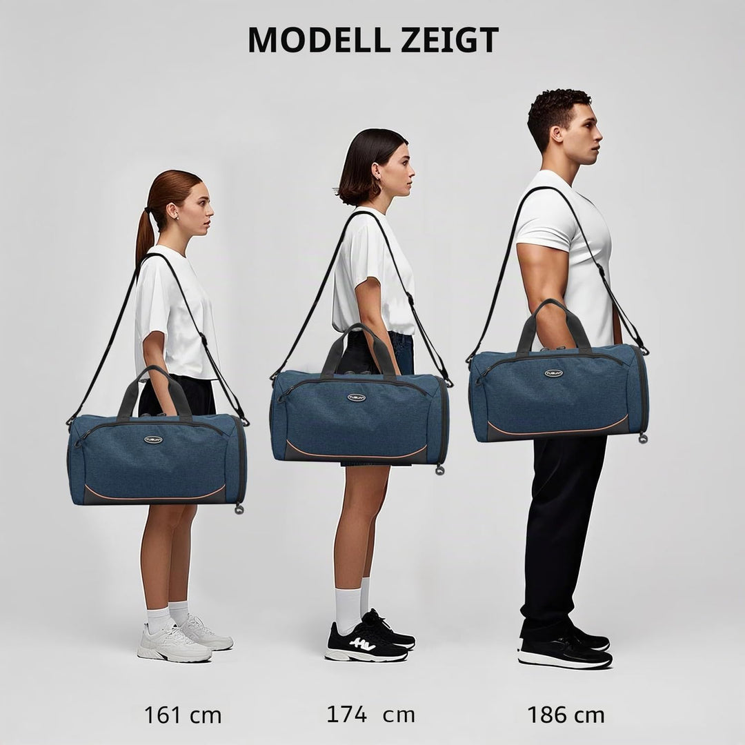TUGUAN Sporttasche für Herren Damen, 30L Kleine Reisetasche mit Schuhfach und Nassfach, Wasserdicht