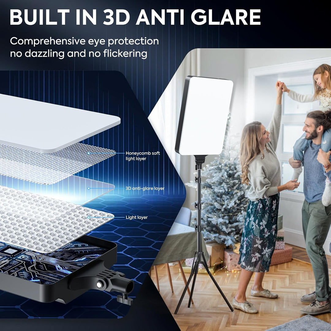 2 Stück 24'' LED VideoLicht Set, 2800-6500K dimmbare Kontinuierliche Fotografie Beleuchtung mit Fern